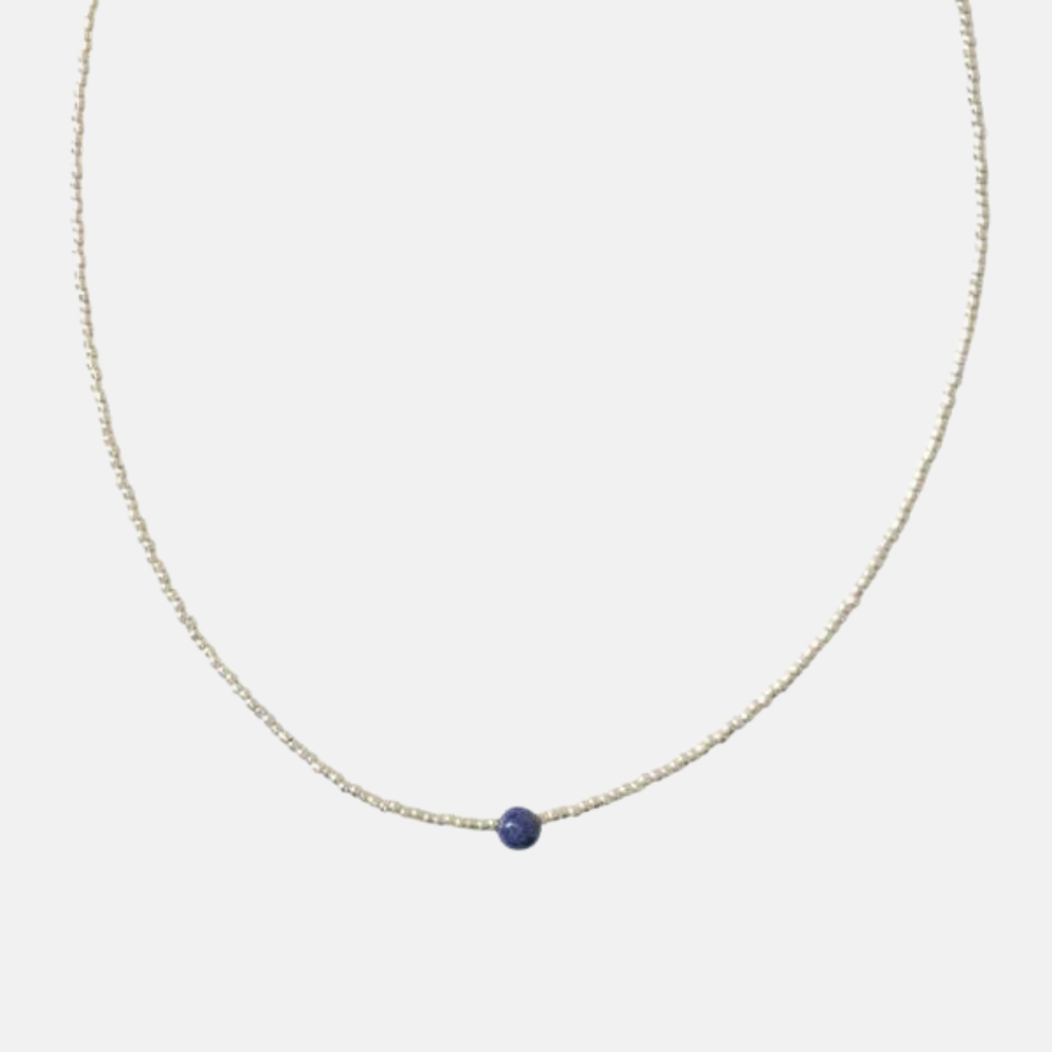 Flora Lapis Lazuli Silver Necklace