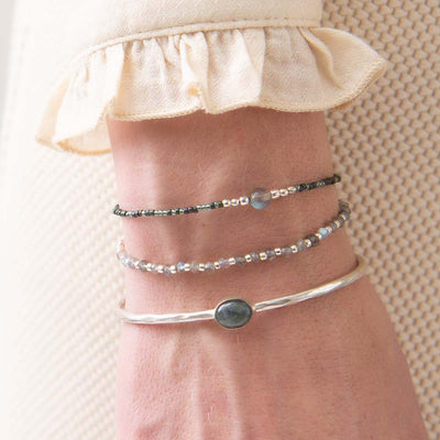 Moonlight Labradorite Silver Bracelet