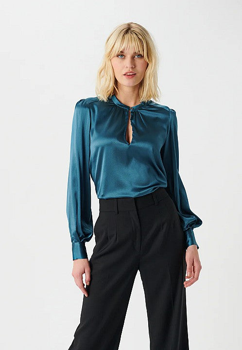 Stacy silk blouse - Pine