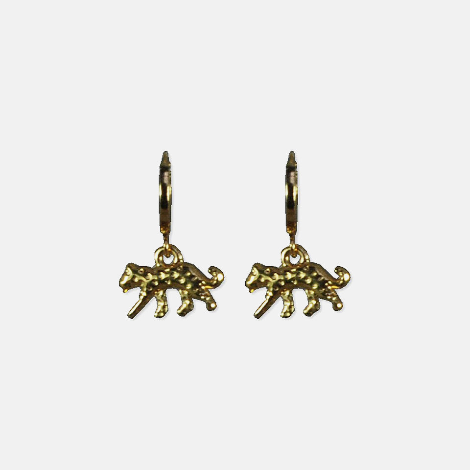 Gold leopard earrings